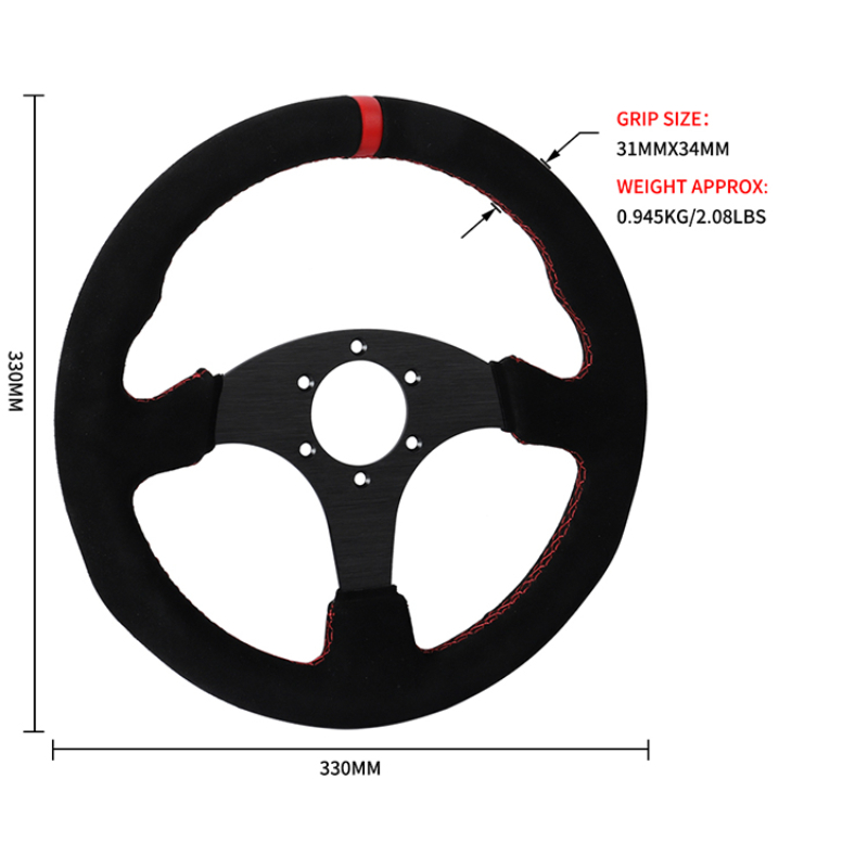 Suede Racing Steering Wheel Su - огляд і ціна Car Accessories Logo